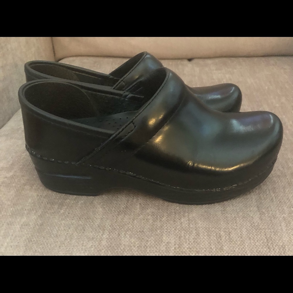 Dansko Black Leather Clogs